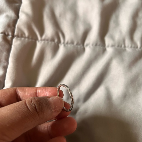 Pandora Silver Beaded Edge Stack Ring - Picture 5 of 5